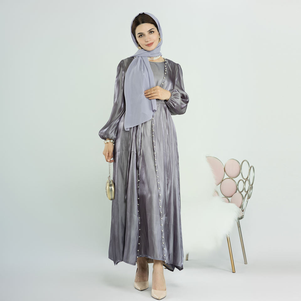 Djellaba Suits Abaya Dubai Two pieces Muslim Sets Dress Abaya Dubai Turkey Muslim Islam Abayas With Belt