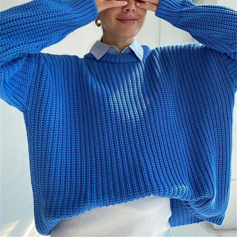 Autumn Winter Knitted Sweaters Sweaters for Women Fashion Long Sleeve Pullover Sweater Oversized Christmas Clothes