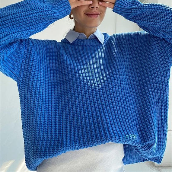 Autumn Winter Knitted Sweaters Sweaters for Women Fashion Long Sleeve Pullover Sweater Oversized Christmas Clothes