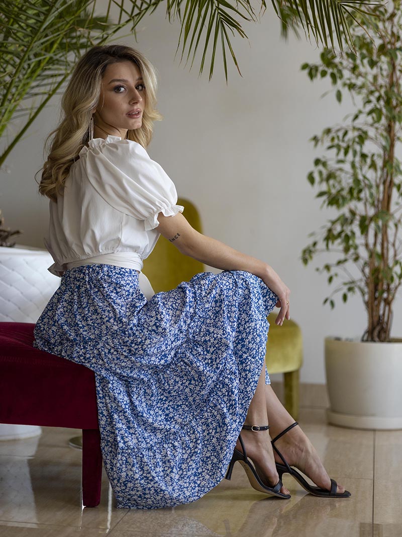 Summer Chiffon Two Piece Skirt Set Women Sexy Short Sleeve Crop Tops and Skirt Set Casual Streetwear 2 Pieces Set Women Outfit