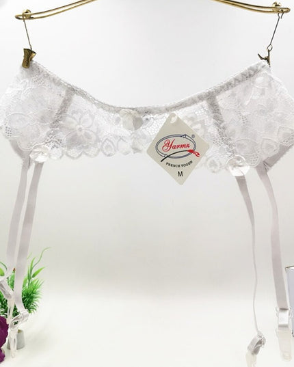 Sexig strumpebandshållare för kvinnor, plus size, spets, genomskinlig underkläder, justerbar dubbelknäppt hållare för strumpor
