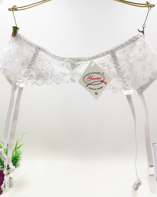 Sexig strumpebandshållare för kvinnor, plus size, spets, genomskinlig underkläder, justerbar dubbelknäppt hållare för strumpor