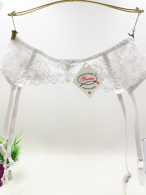 Women's Sexy Garter Belt Plus Size Lace Garter Belt Sling Transparent Lingerie Adjustable Double Breasted Belt Stockings
