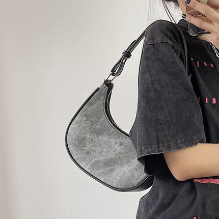 Casual Women Half Moon Underarm Bags Gray