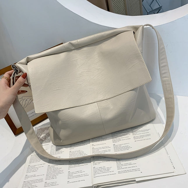 Big Black Bag Female Luxury Leather Shoulder Bag