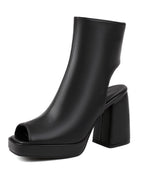 Black pu / US8-EU39-24.5CM / Kina