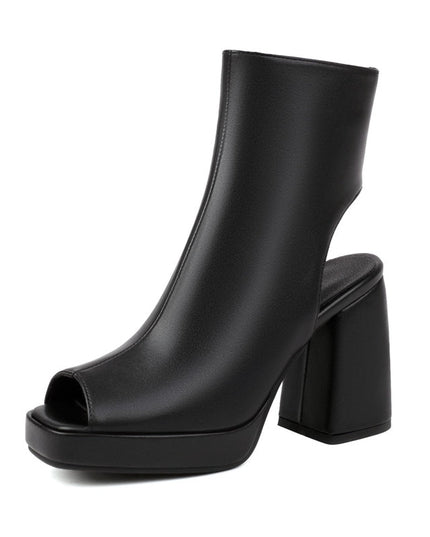Moderiktiga romerska sandaler, peep toe, höga blockklackar, dragkedja, sexiga partyskor, sommarskor, plusstorlekar