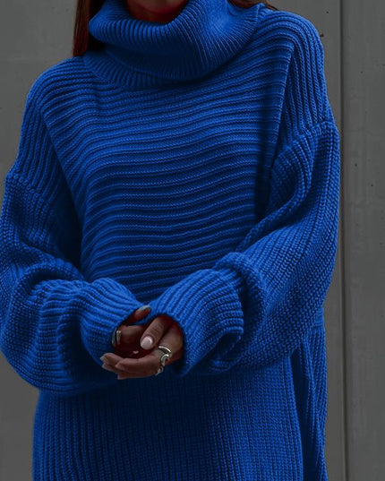 Fall Winter Turtleneck Knitted Sweaters for Women Pullovers Long Sleeve Sweater Tops Warm Fashion Outfits Loose