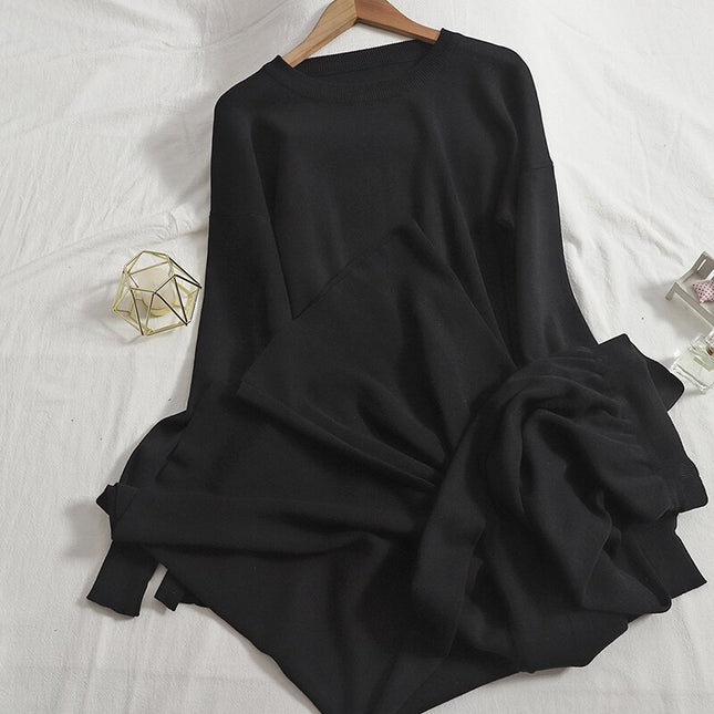 Casual Two Piece Women Knitted Set Wide Leg Pants Suit Sweater Sets Womens Outfits Knit 2 Piece Tracksuit Matching Set Women