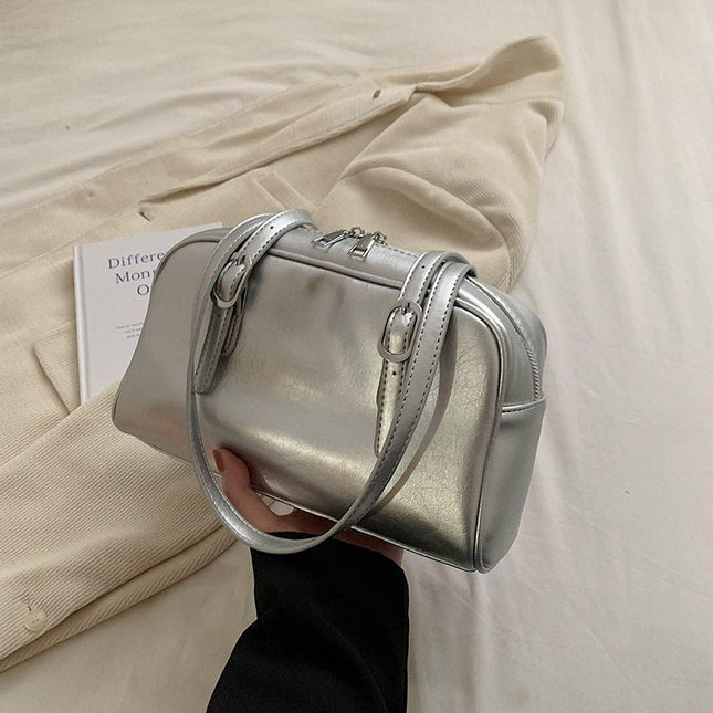 Fashion Silver Color Women Underarm Bag Simple Ladies Large Shoulder