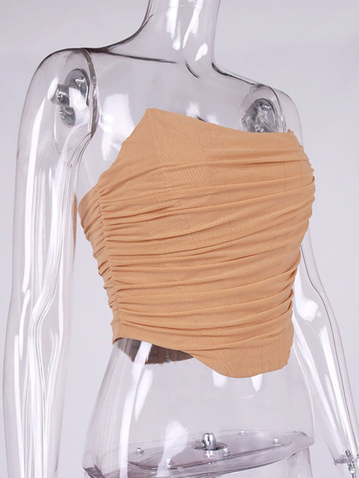 Sleeveless Fashion Strapless Bustier Corset Crop Tops Female Mesh Backless White Women Tops Zipper Summer 2023
