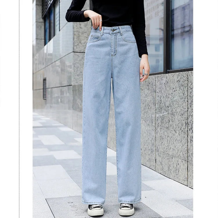 Elevate Your Style with Our High Waisted Blue Denim Pants for Women - Perfect for Spring and Office Wear