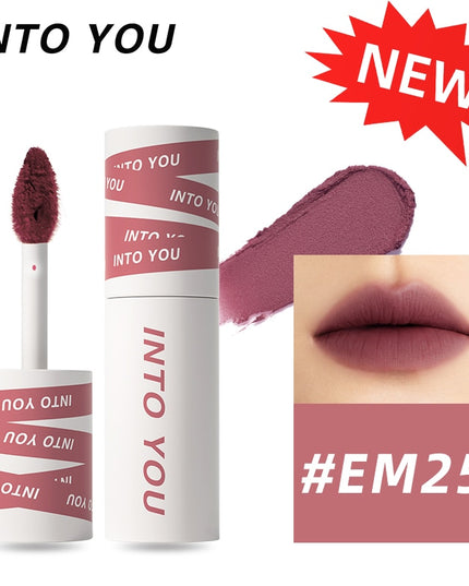 INTO YOU Lip Gloss Women Makeup Matte Velvet Lipstick Waterproof Long Lasting Red Lip Tint Lip Glaze Cosmetics 27 Colors
