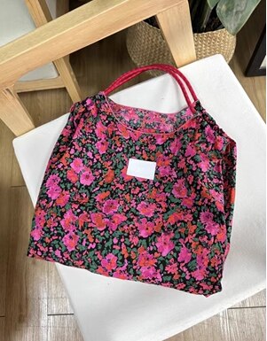 Retro Flower Women Shopping Shoulder Bag Large Capacity Design Ladies Portable Tote Handbags Casual Female Floral Shopper