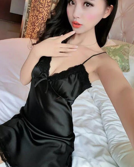 Porno Sleepwear Sex Clothes Plus Size Sexy Ladies Hot Erotic Lingerie Sex Ladies Babydoll Transparent Lace Dress Pajamas + Thong