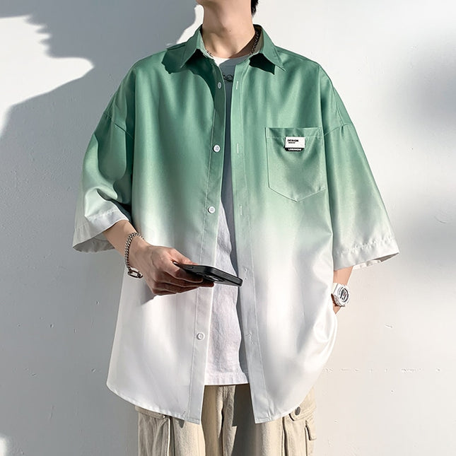 Tie Dye Korean Fashiosn Y2k Shirts 2023 Summer Oversized Vintage Button Up Shirt Japanese Streetwear Japanese Blouses