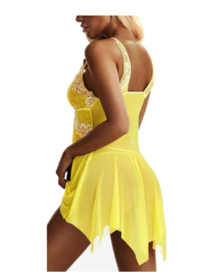 Porno Sleepwear Sex Clothes Plus Size Sexy Ladies Hot Erotic Lingerie Sex Ladies Babydoll Transparent Lace Dress Pajamas + Thong