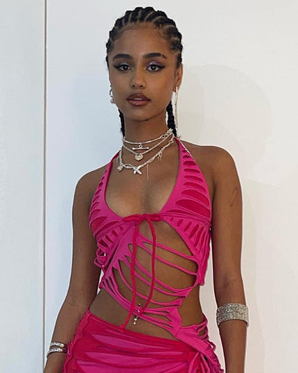 Bandage Ripped Fringes Mini Skirts for Women Fashion Outfits Hot Sexy Gypsy Skirt Summer 2023 Beachwear Bottoms