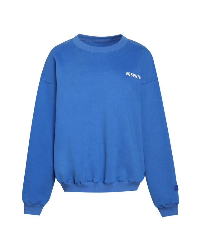 Light Blue Grey Cotton Fleece Oversize Long Sleeve Streetwear Sweatshirts Vintage Brand Pullover Warm Crewneck Sweatshirt Women