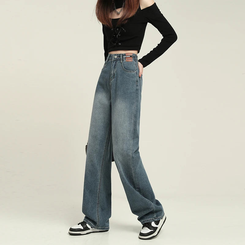 Elevate Your Style with Our High Waisted Wide Leg Denim Pants for Women