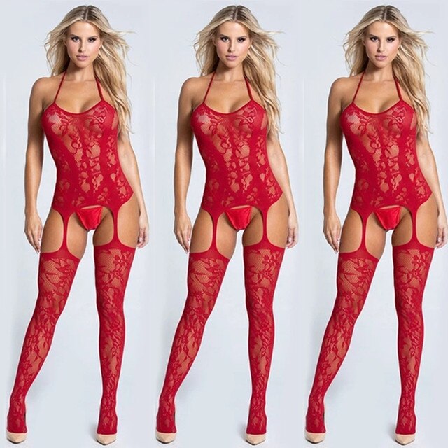 Erotic Teddy Babydoll Bodysuit Sexy Sexi Lingerie Transparent Fishnet Crotchless Body Stockings Erotic Dress Sex Lenceria