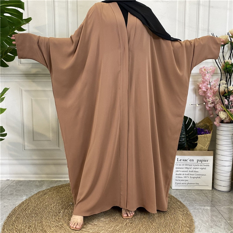 Single Breasted Djellaba Muslim Dress Dubai Fashion Bat Sleeved Abaya Muslim Robes Islam Robe With Belt