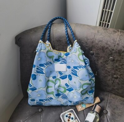 Retro Flower Women Shopping Shoulder Bag Large Capacity Design Ladies Portable Tote Handbags Casual Female Floral Shopper