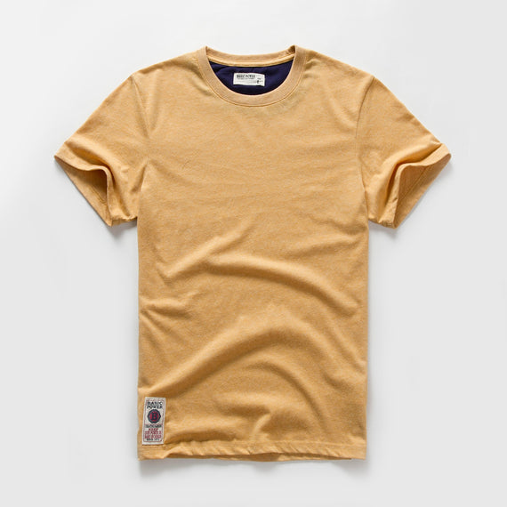 Men's T-shirt for Men Cotton Solid Color T Shirt Men Causal Goth Punk O-neck Basic Tshirt Male High Quality Classical Tops