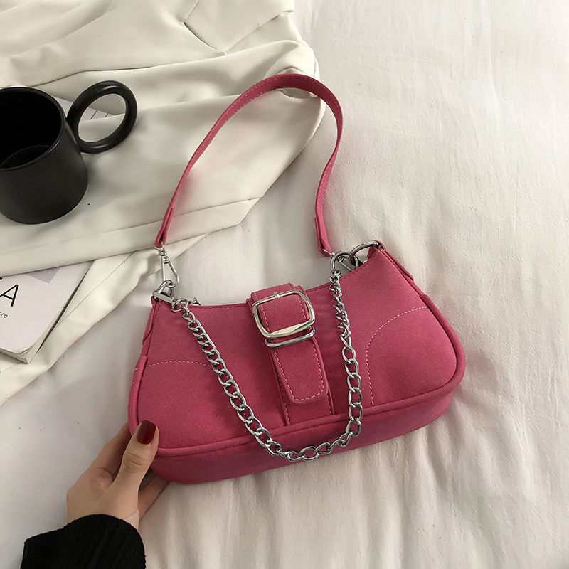 Vintage Nubuck Women Shoulder Bags Matte Leather Solid Color Ladies Underarm
