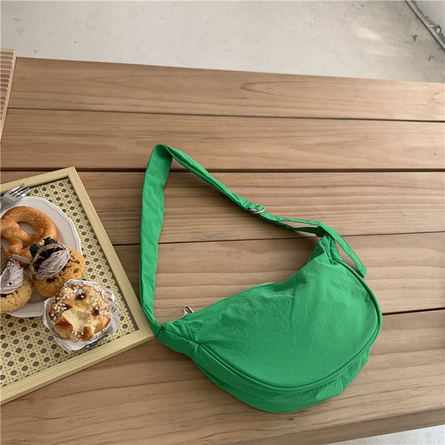 Solid Color Women's Nylon Crossbody Bag Casual Female Hobos Shoulder