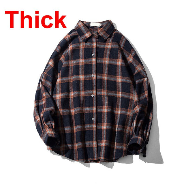 Men Harajuku Color Block Plaid Shirt 2023 Man Streetwear Fleece Shirts Long Sleeve Male Vintage Korean Fashions Clothes