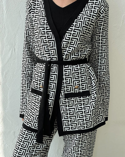 Elegant Knit 3 Piece Set Women Luxury Vest Cardigan Pants Suit Knitted Three Piece Women Sets Autumn Winter Knit Set Women 2023