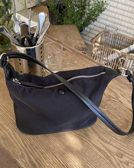 Simple Solid Color Women's Crossbody Bags Soft Nylon Ladies Small Shoulder