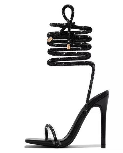 Glamorous Gold Crystal Ankle Strap Sandals for Women: Perfect for Summer Parties, Weddings, and Banquets