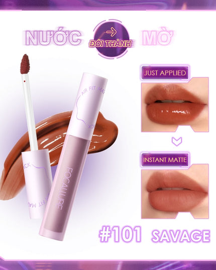 SwitchMode Airy Matte Lip Gloss Waterproof Long-Lasting Liquid Lipstick Transfer-Proof Lip Tint Lip Glaze Cosmetics