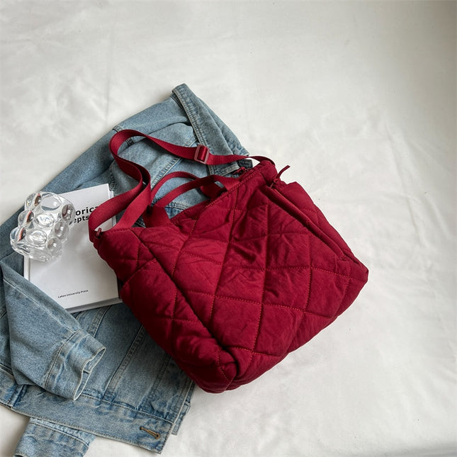 Casual Plaid Women's Tote Bags Handbags Solid Color Ladies Top Handle Shoulder