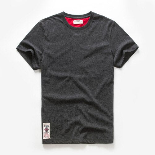 Men's T-shirt for Men Cotton Solid Color T Shirt Men Causal Goth Punk O-neck Basic Tshirt Male High Quality Classical Tops