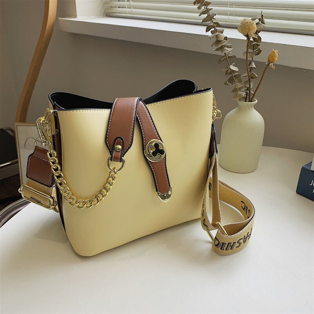 Leather Women's Shoulder Bags 2023 Elegant Chain Hasp Messenger Bag Ladies Medium Chic Crossbody Bag Green Female Wallet Handbag
