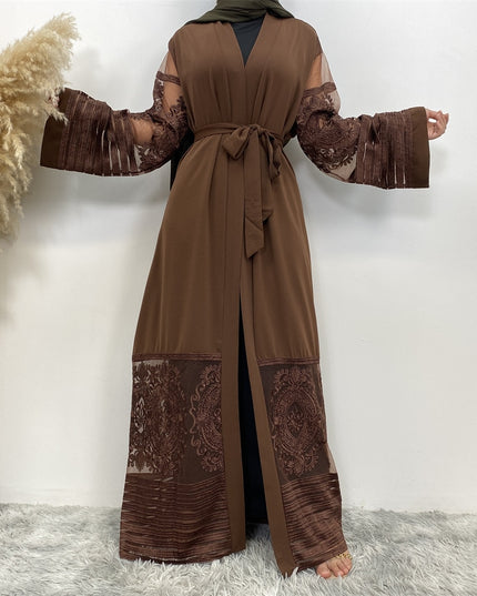 Fashion Muslim Adult lace Embroidery Robe Musulmane Dubai Abaya Muslim Robe Arab Worship Service abaya