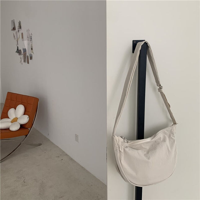 Solid Color Women's Nylon Crossbody Bag Casual Female Hobos Shoulder