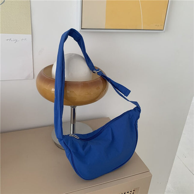 Solid Color Women's Nylon Crossbody Bag Casual Female Hobos Shoulder