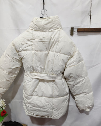 Winter verdickte Jacke Mode Revers Baumwollmantel mit Gürtel Warme Freizeit Oberbekleidung Damenbekleidung
