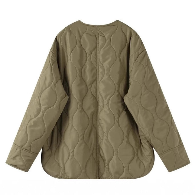 Damenjacke, weiter Rundhalsausschnitt, Steppjacke