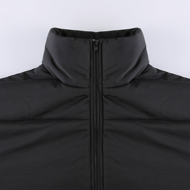 Warme Baumwolljacke - Schwarzer urbaner Freizeitstil