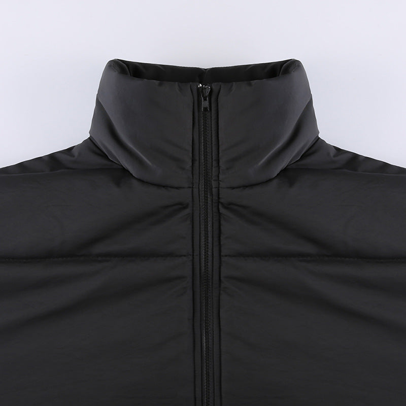Warm Cotton Jacket - Black Urban Casual Style