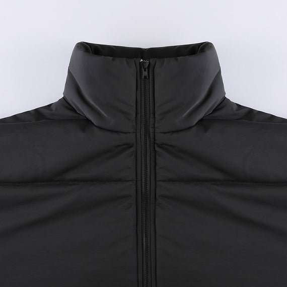 Warm Cotton Jacket - Black Urban Casual Style