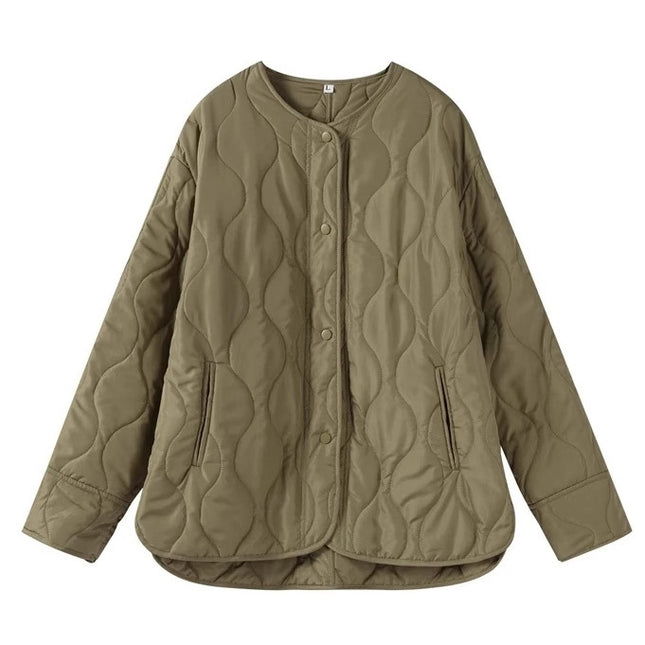 Damenjacke, weiter Rundhalsausschnitt, Steppjacke