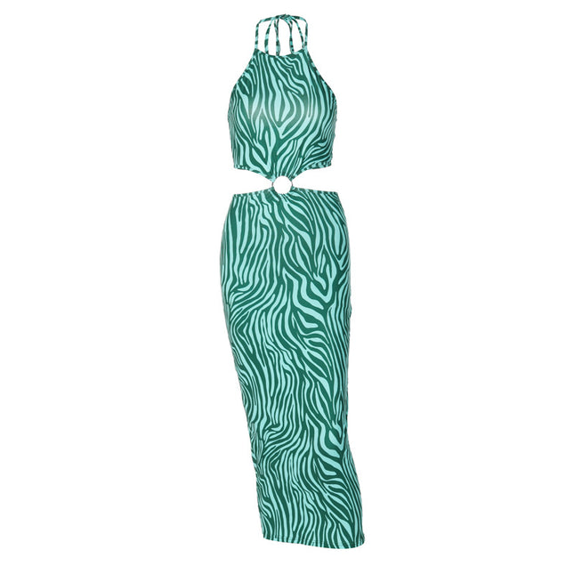 Damen-Ringkleid mit unregelmäßigem Print