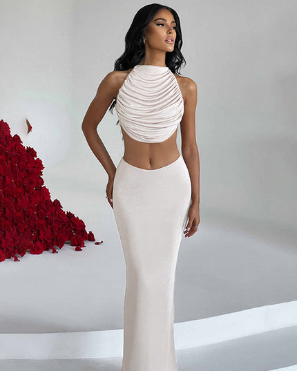 Women's Casual Sleeveless Vest and Long Skirt Set
