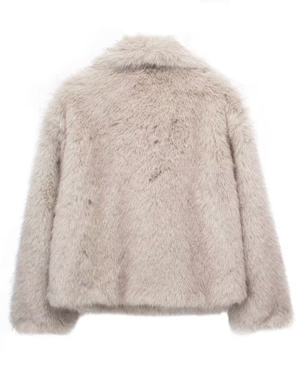 Winter Plüschmantel Mode Verdicken Revers Outwear Lässige Langarm-Oberteile Damenbekleidung